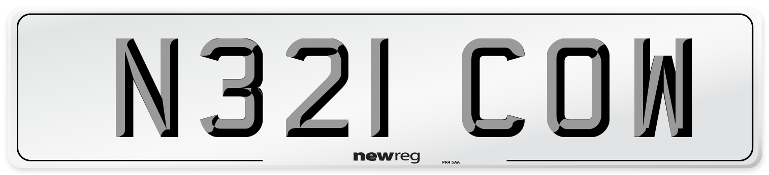 N321 COW Front Number Plate