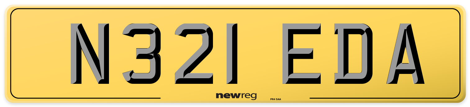 N321 EDA Rear Number Plate