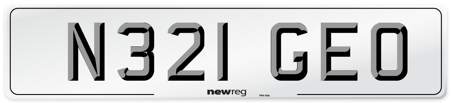 N321 GEO Front Number Plate