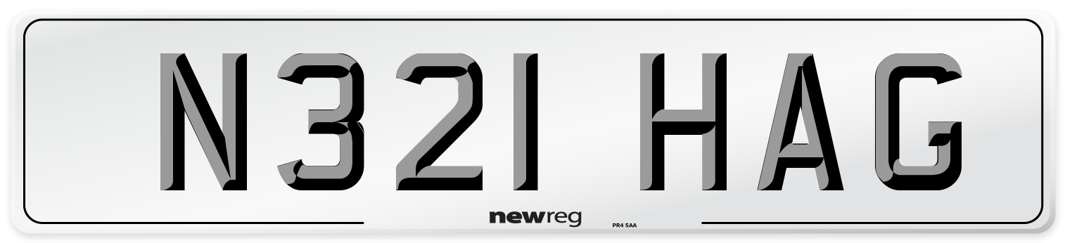 N321 HAG Front Number Plate