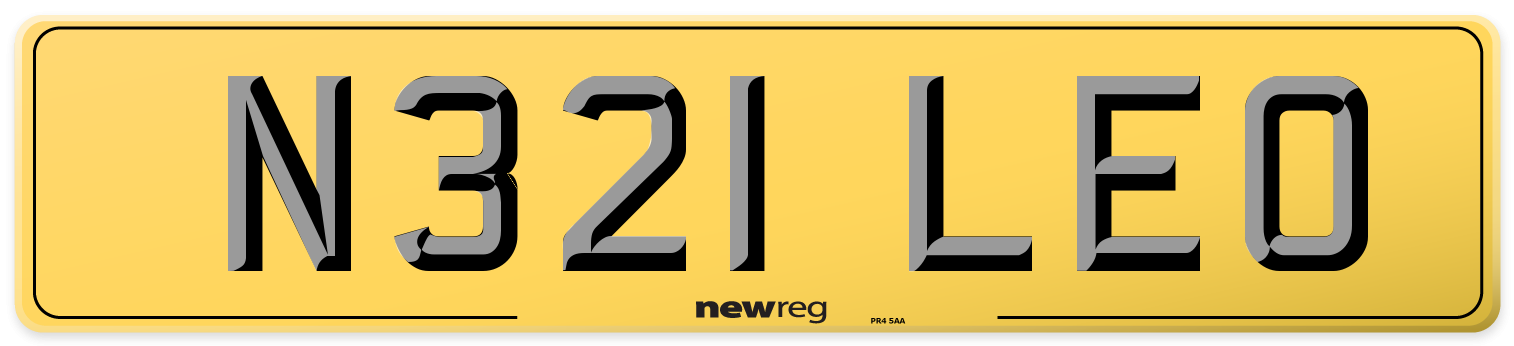 N321 LEO Rear Number Plate