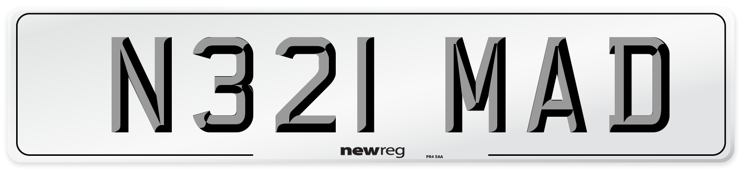 N321 MAD Front Number Plate