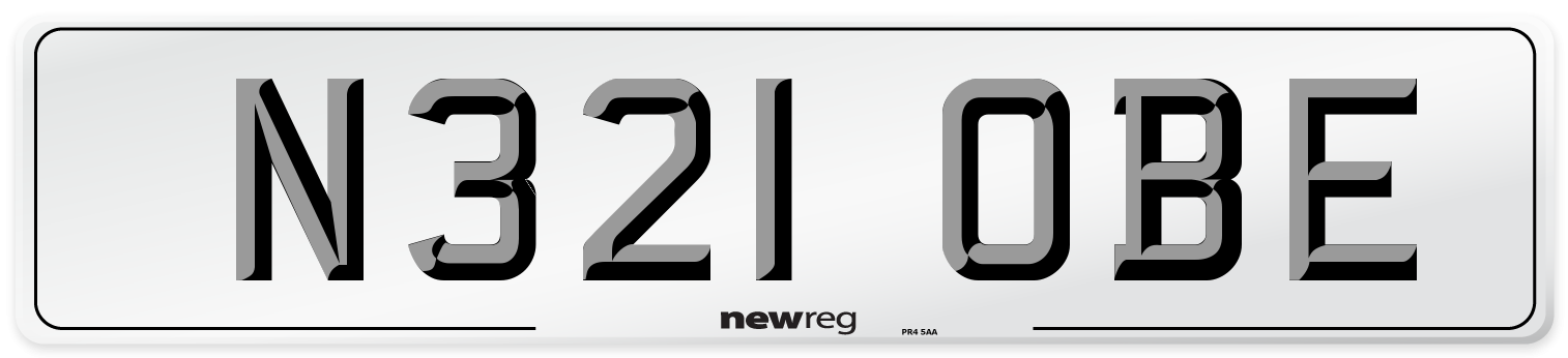 N321 OBE Front Number Plate