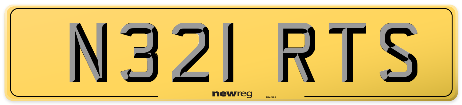 N321 RTS Rear Number Plate