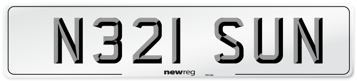 N321 SUN Front Number Plate