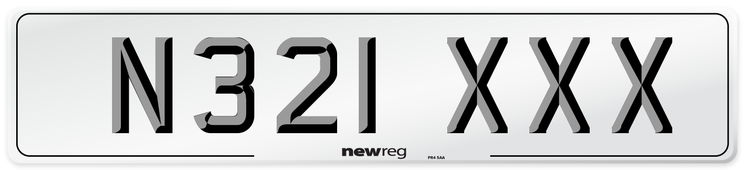 N321 XXX Front Number Plate
