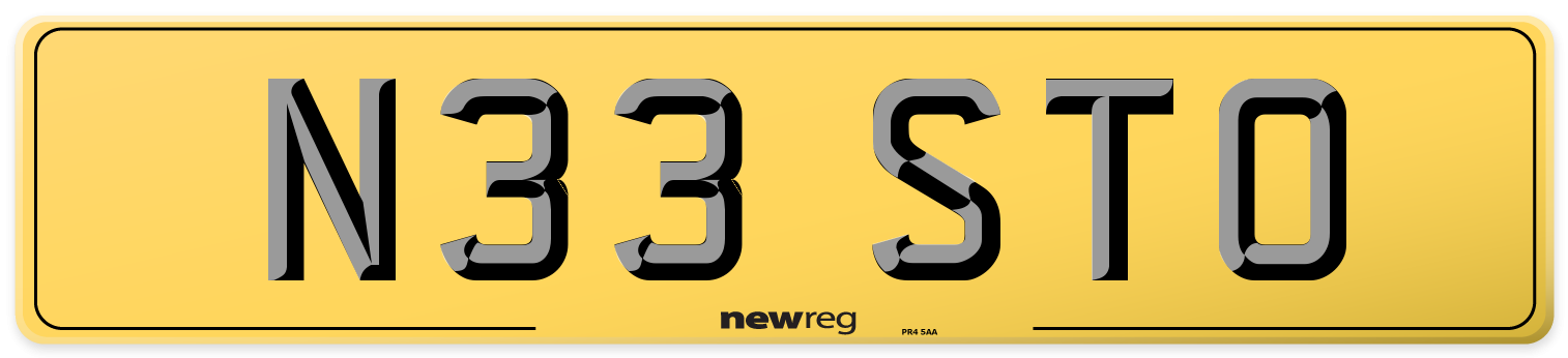 N33 STO Rear Number Plate