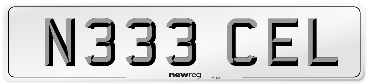 N333 CEL Front Number Plate