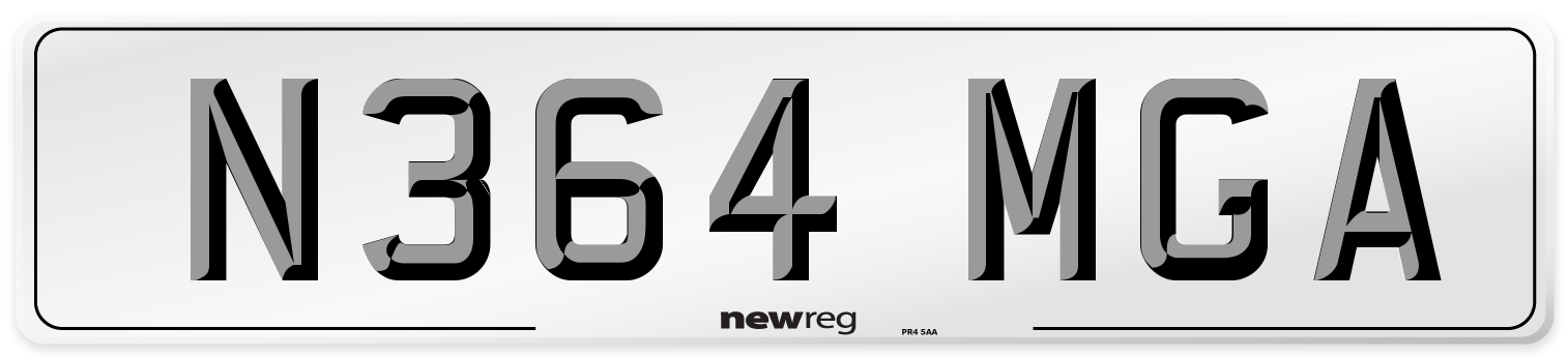 N364 MGA Front Number Plate