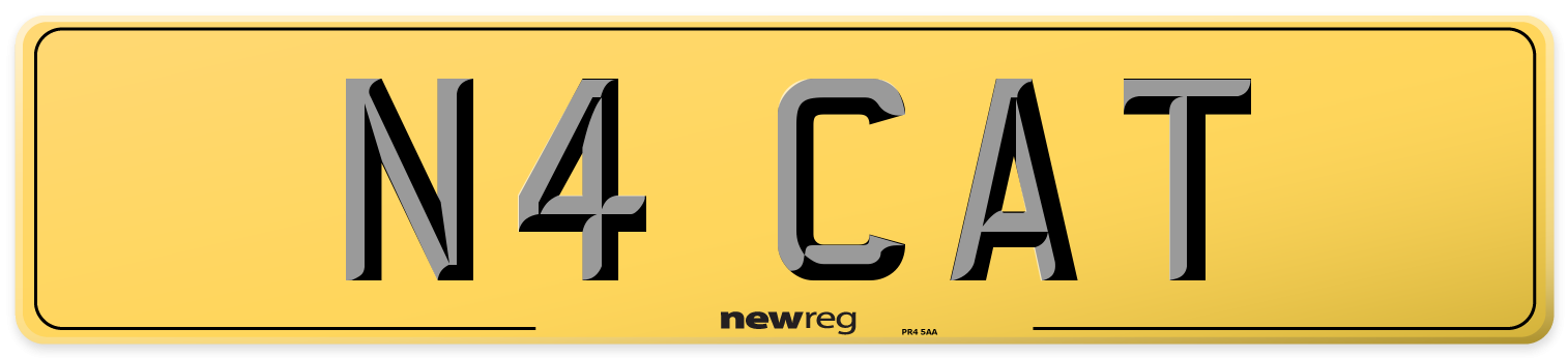 N4 CAT Rear Number Plate