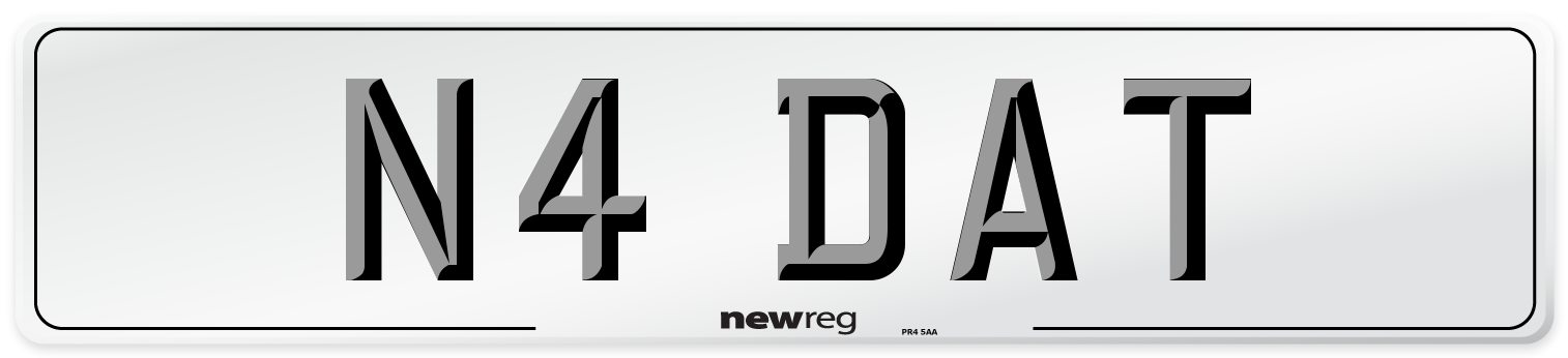 N4 DAT Front Number Plate