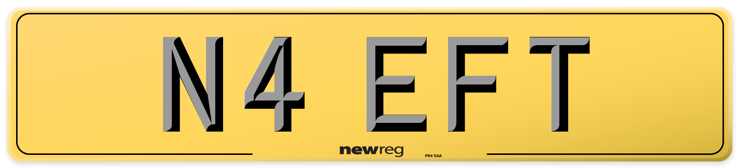 N4 EFT Rear Number Plate
