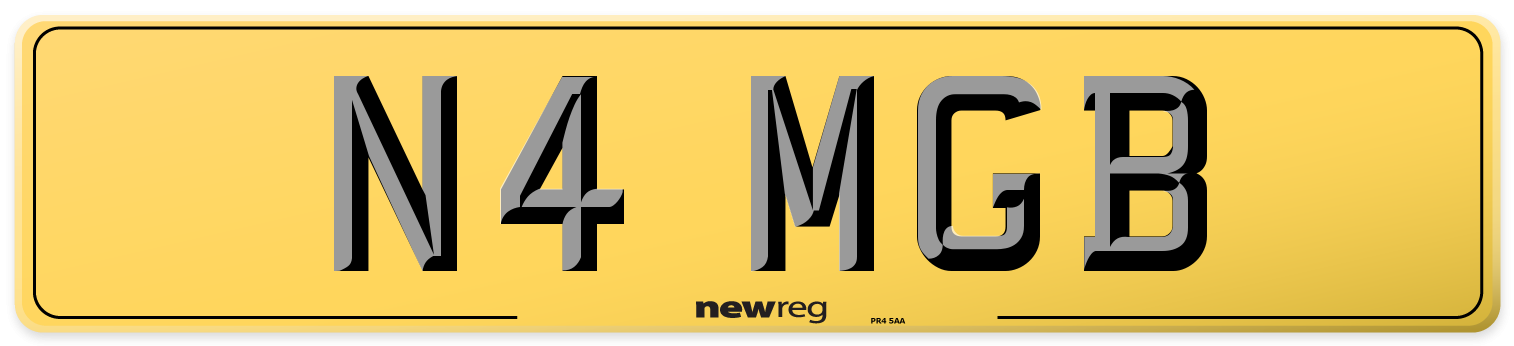 N4 MGB Rear Number Plate