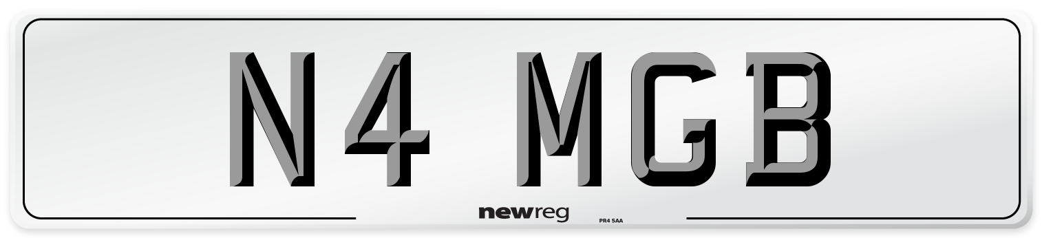 N4 MGB Front Number Plate