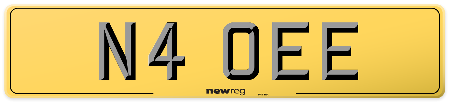 N4 OEE Rear Number Plate