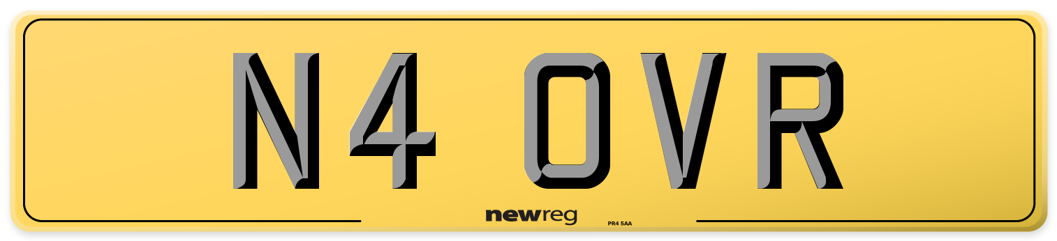 N4 OVR Rear Number Plate