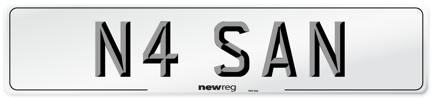 N4 SAN Front Number Plate