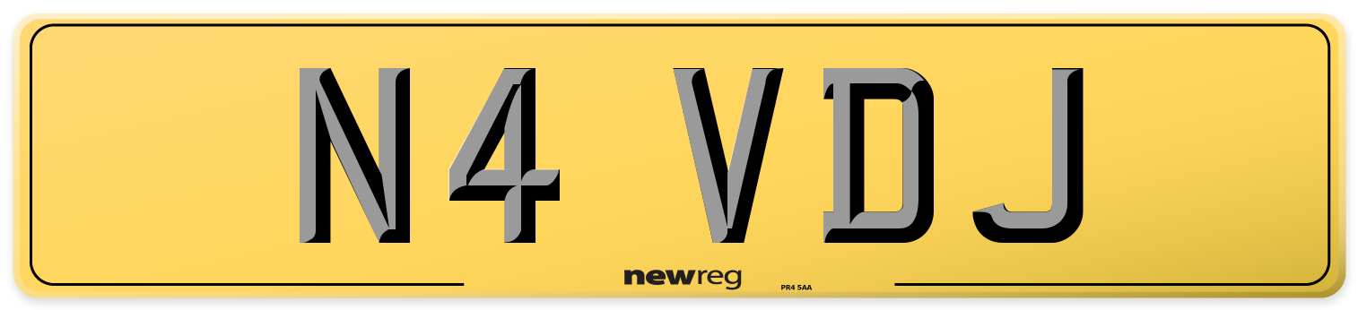 N4 VDJ Rear Number Plate