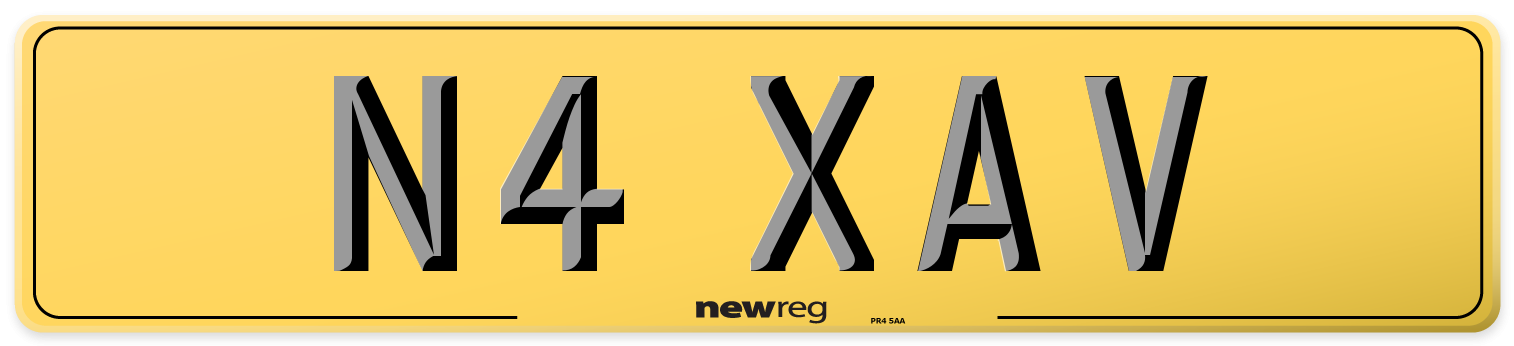 N4 XAV Rear Number Plate