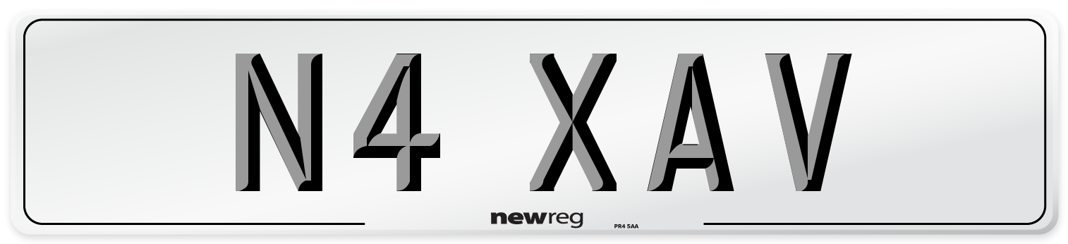N4 XAV Front Number Plate