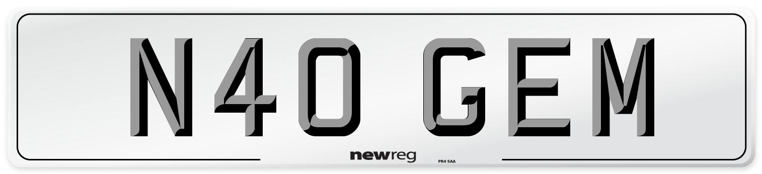 N40 GEM Front Number Plate