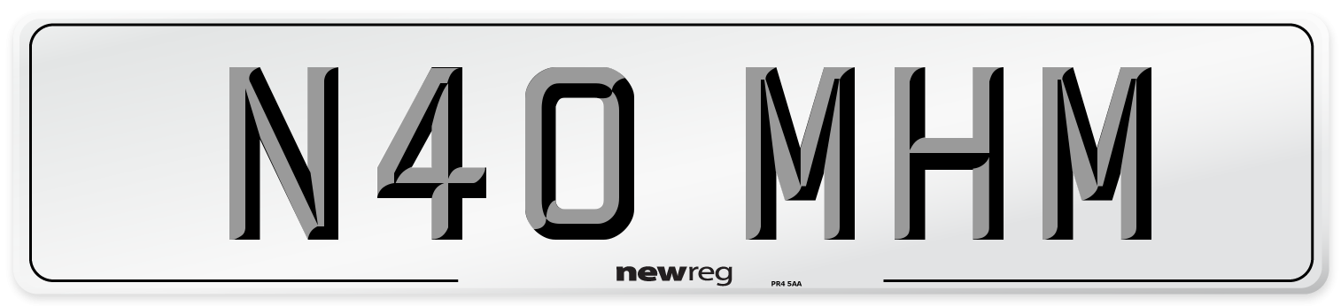 N40 MHM Front Number Plate