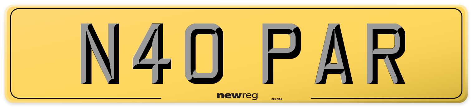 N40 PAR Rear Number Plate