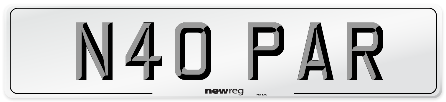 N40 PAR Front Number Plate