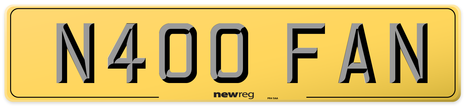 N400 FAN Rear Number Plate