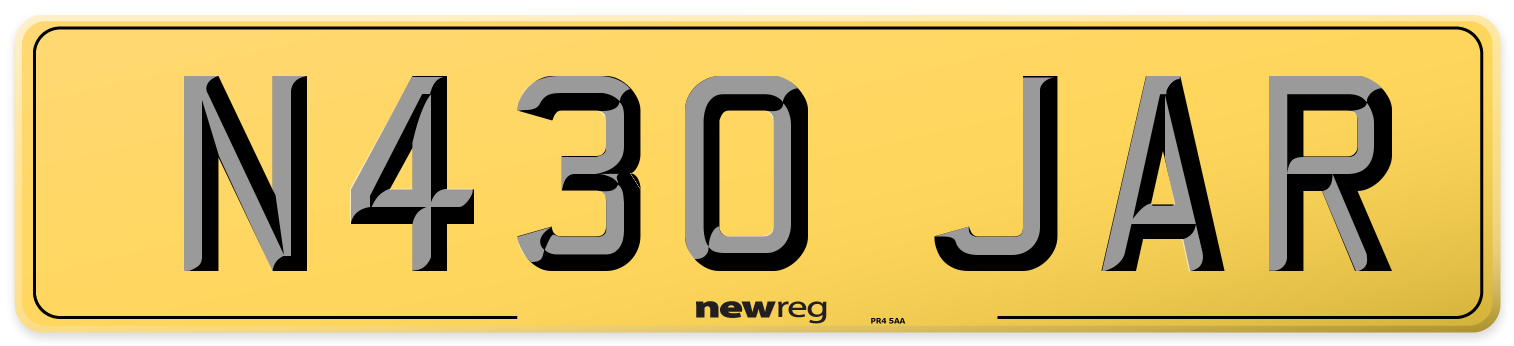 N430 JAR Rear Number Plate