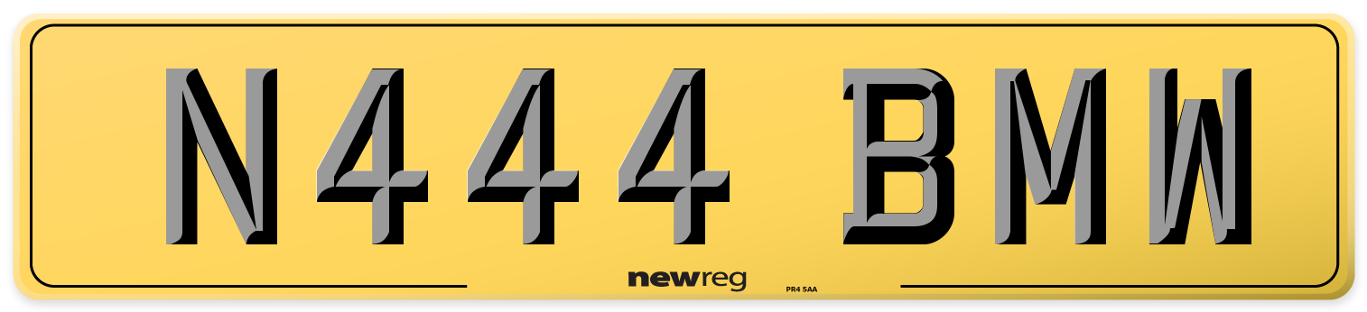 N444 BMW Rear Number Plate