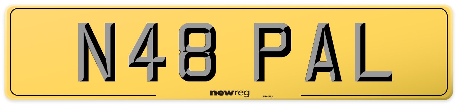 N48 PAL Rear Number Plate