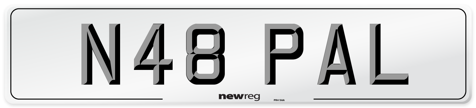 N48 PAL Front Number Plate