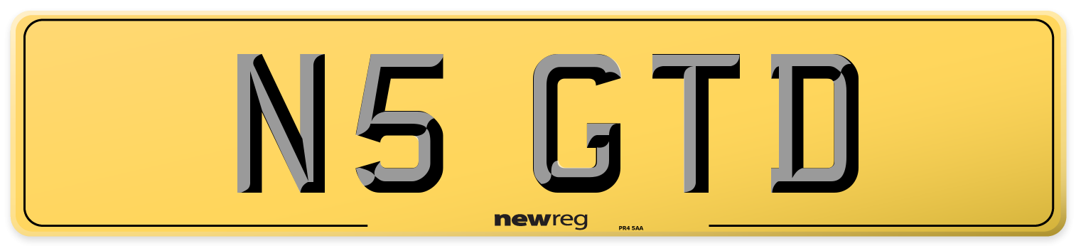 N5 GTD Rear Number Plate