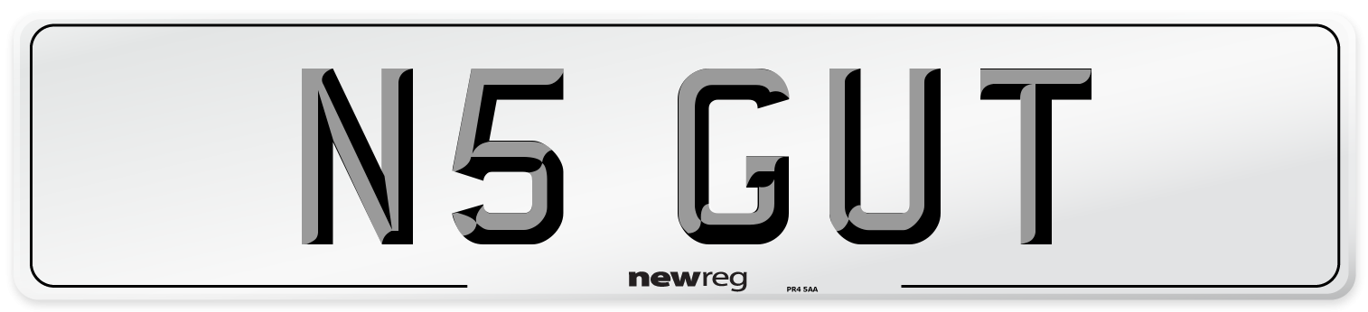 N5 GUT Front Number Plate