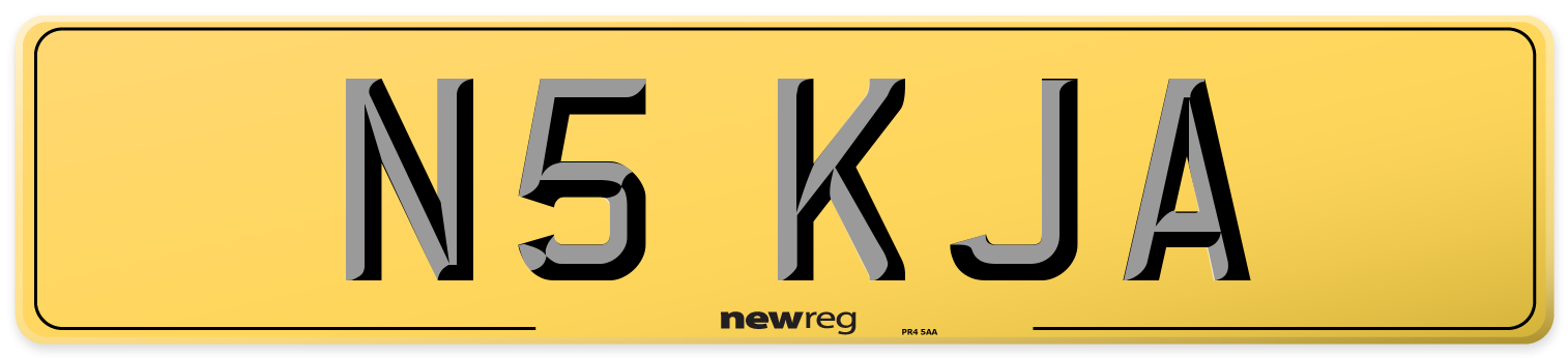 N5 KJA Rear Number Plate