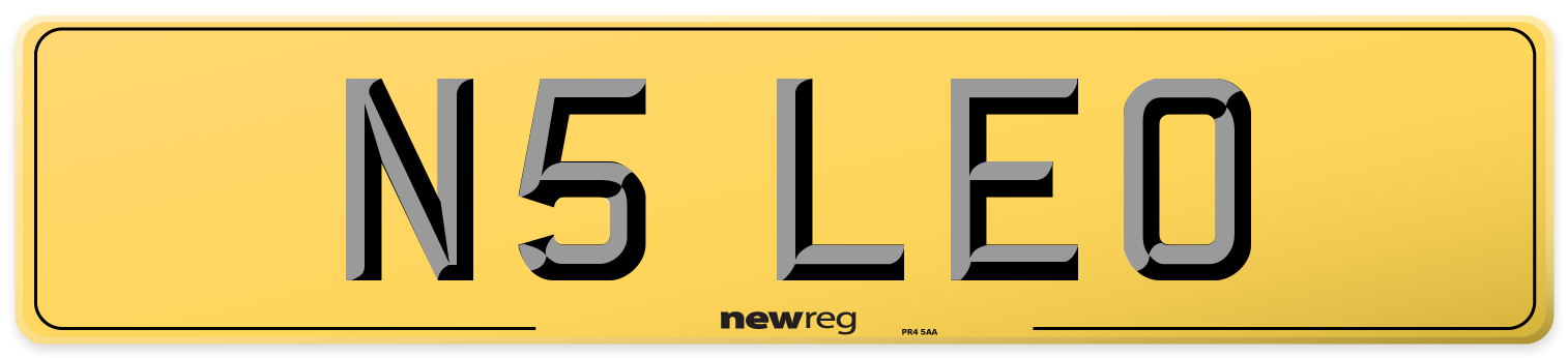 N5 LEO Rear Number Plate
