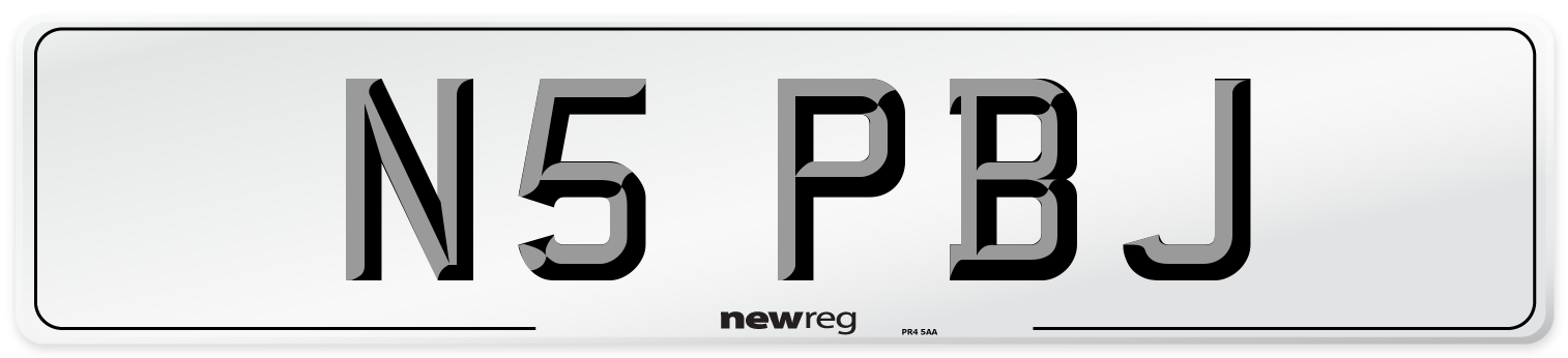 N5 PBJ Front Number Plate