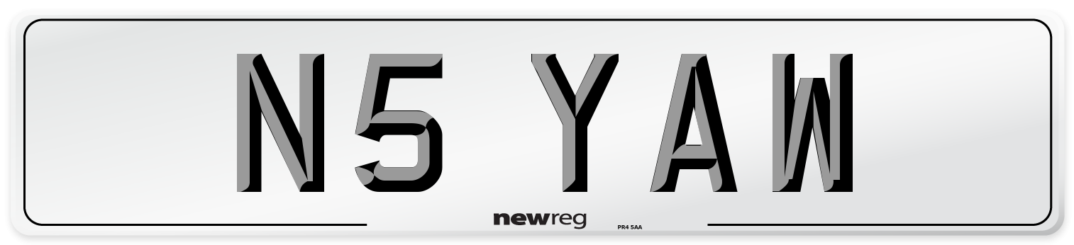 N5 YAW Front Number Plate