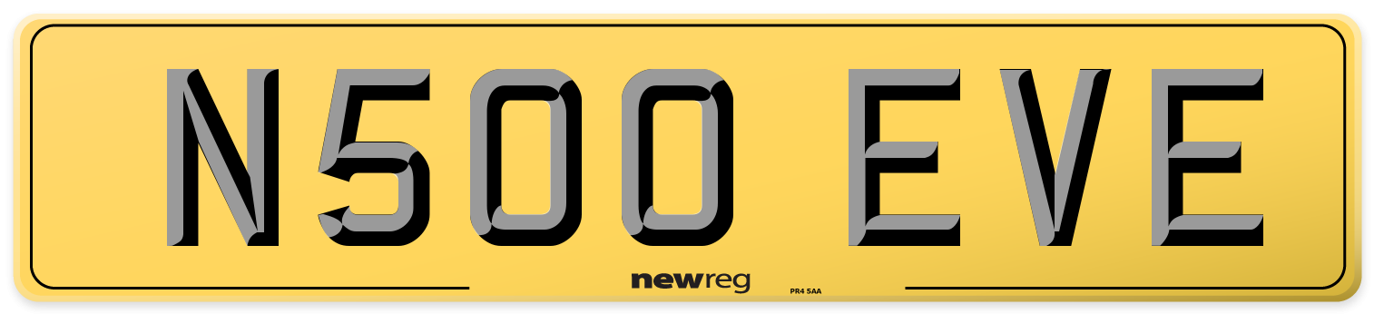N500 EVE Rear Number Plate