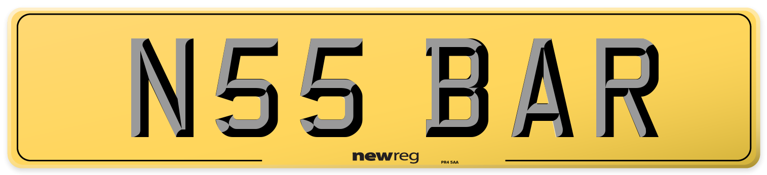 N55 BAR Rear Number Plate
