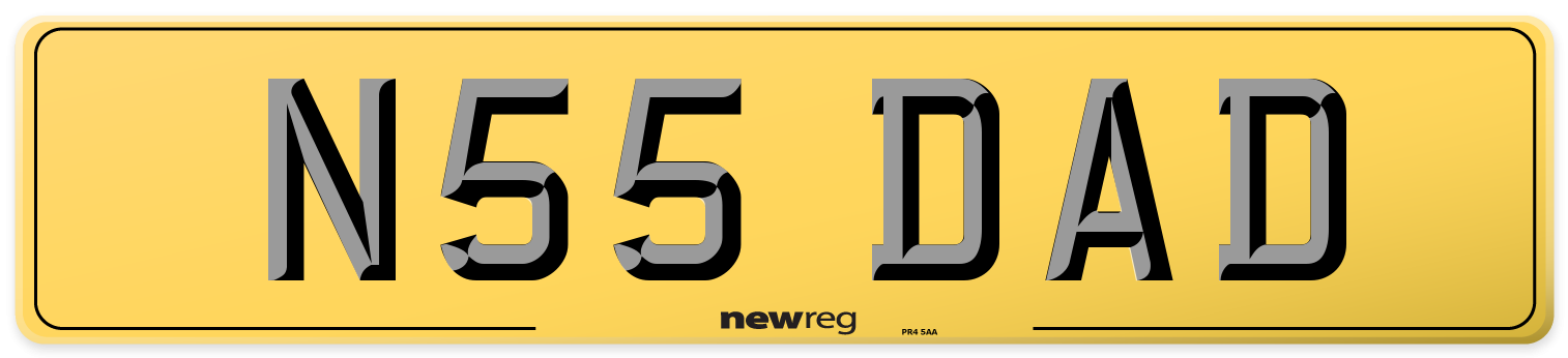 N55 DAD Rear Number Plate