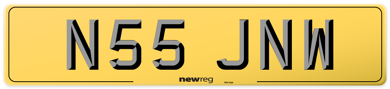 N55 JNW Rear Number Plate
