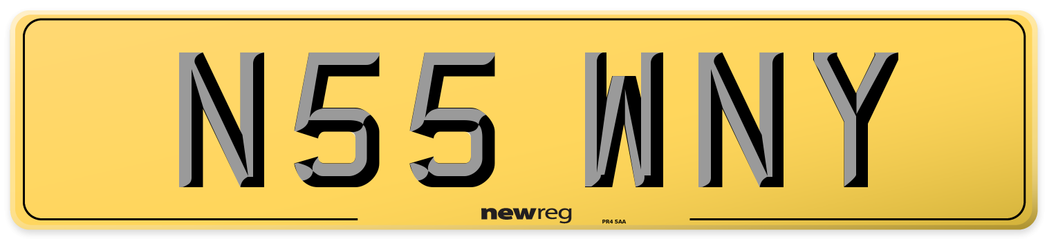 N55 WNY Rear Number Plate
