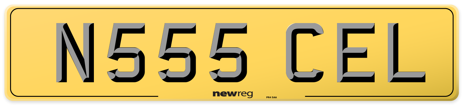 N555 CEL Rear Number Plate