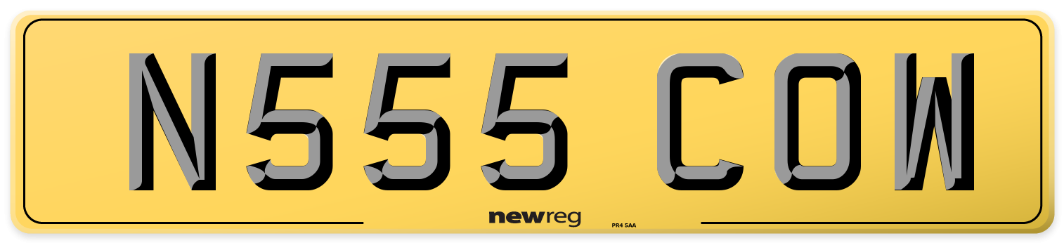 N555 COW Rear Number Plate
