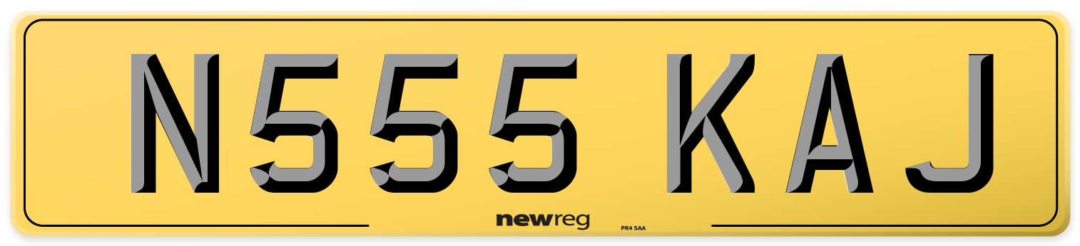 N555 KAJ Rear Number Plate