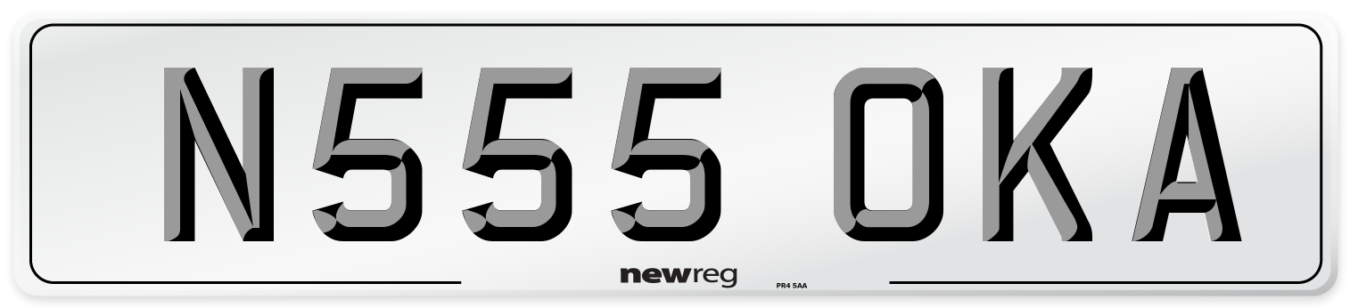 N555 OKA Front Number Plate