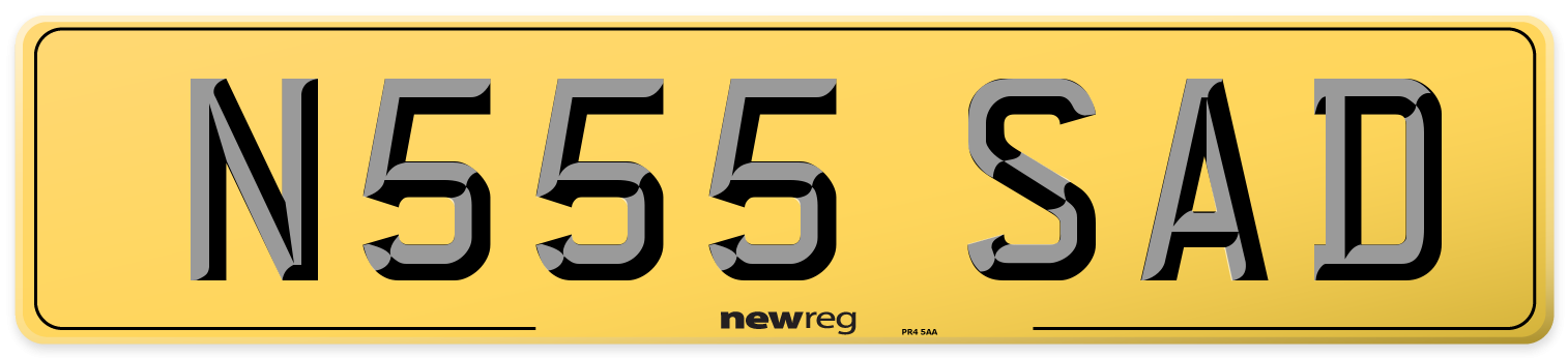 N555 SAD Rear Number Plate