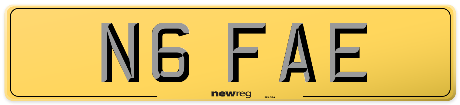 N6 FAE Rear Number Plate